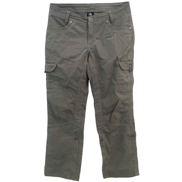 R30 Kuhl Pants Women's 8 SHORT Green Roll Up Cargo Outdoors Hiking - Picture 1 of 12